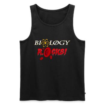 Biologie Rocks: Atomlogo & roter Wortfluss - Männer Premium Bio Tank Top - Schwarz - Vorne - Michal (187cm)