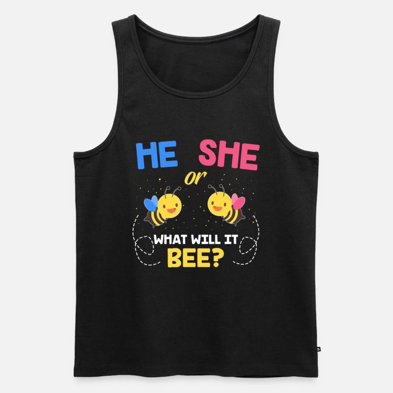 He or she Schwangerschaft - Männer Premium Bio Tank Top - Schwarz