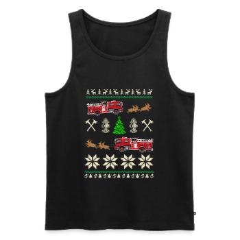 Service d'incendie de Noël - Débardeur bio Premium Homme - noir - Devant - Michal (187cm)