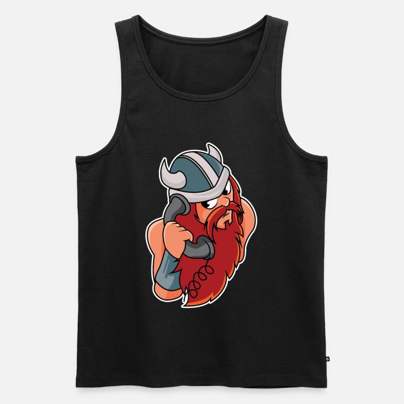 Wikinger am Telefon - Männer Premium Bio Tank Top - Schwarz