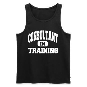 Consultant In Training - Men's Premium Organic Tank Top - black - Front - AI Model Male 178 light (178cm)