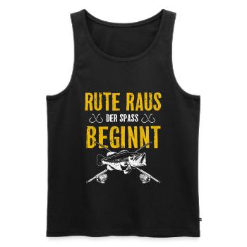 Rute raus der Spaß beginnt - Männer Premium Bio Tank Top - Schwarz - Vorne - Michal (187cm)