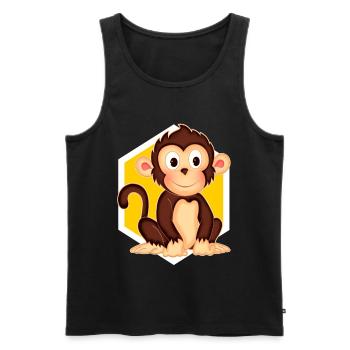 Little Monkey - Men's Premium Organic Tank Top - black - Front - AI Model Male 178 light (178cm)