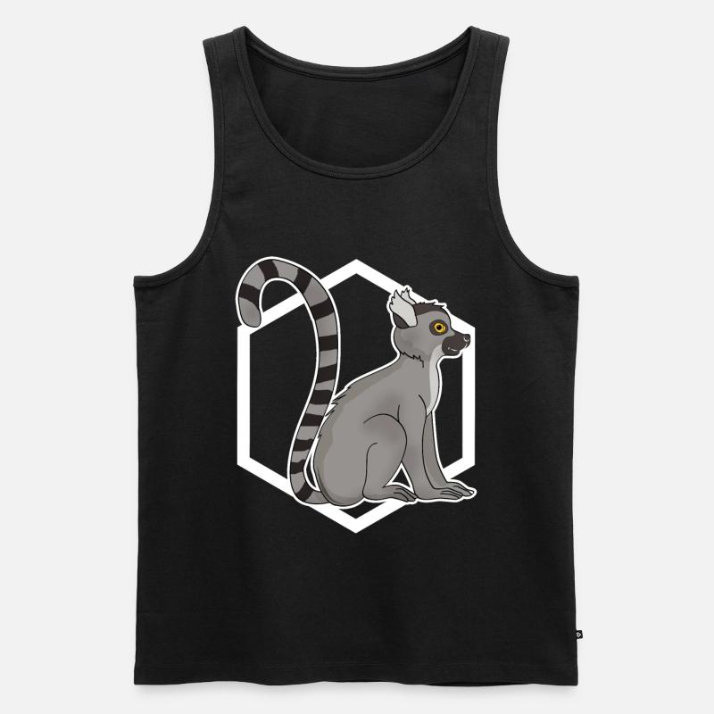 Lemur Äffchen - Männer Premium Bio Tank Top - Schwarz