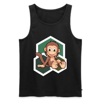 Cute Monkey - Men's Premium Organic Tank Top - black - Front - AI Model Male 178 light (178cm)