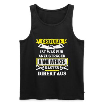 Handwerker lustig Spruch - Männer Premium Bio Tank Top - Schwarz - Vorne - Michal (187cm)