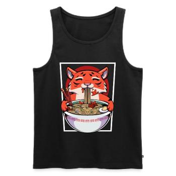 Kawaii Panda Ramen Bowl - Men's Premium Organic Tank Top - black - Front - Michal (187cm)