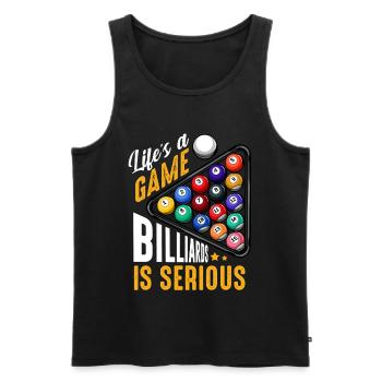Leben ist ein Spiel: Billard Ernst - Männer Premium Bio Tank Top - Schwarz - Vorne - Michal (187cm)