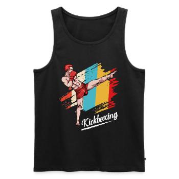 Kickboxing Flag Style - Men's Premium Organic Tank Top - black - Front - Michal (187cm)