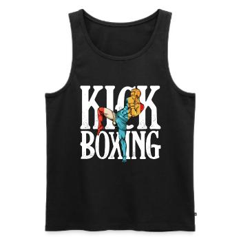 Kickboxing Power Silhouette - Men's Premium Organic Tank Top - black - Front - Michal (187cm)