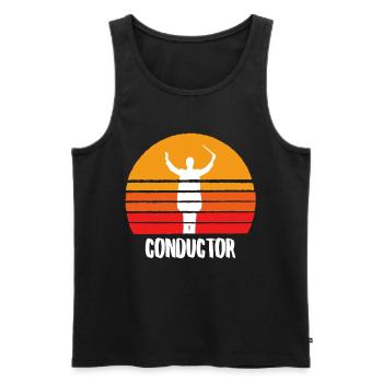 The Conductor - Men's Premium Organic Tank Top - black - Front - AI Model Male 178 light (178cm)