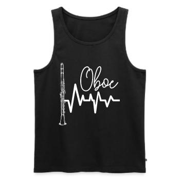 Oboe Herzschlag Grafik - Männer Premium Bio Tank Top - Schwarz - Vorne - Michal (187cm)