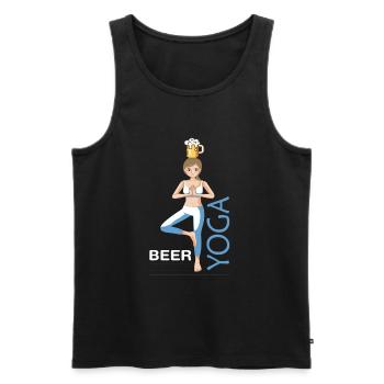 Yoga - Bier Beer Yoga Design für Yogis - Männer Premium Bio Tank Top - Schwarz - Vorne - AI Model Male 178 light (178cm)
