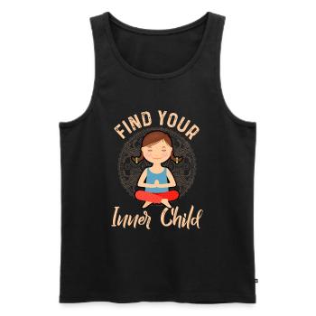 Yoga - Find Your Inner Child Design for Yogis - Men's Premium Organic Tank Top - black - Front - AI Model Male 178 light (178cm)