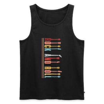Retro guitar - Men's Premium Organic Tank Top - black - Front - Michal (187cm)