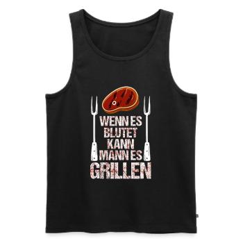 Grillen BBQ - Männer Premium Bio Tank Top - Schwarz - Vorne - AI Model Male 178 light (178cm)