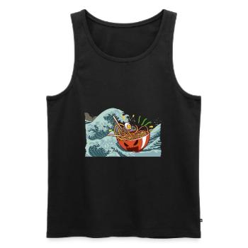 Ramen Welle Kanagawa - Männer Premium Bio Tank Top - Schwarz - Vorne - AI Model Male 178 light (178cm)