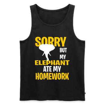Funny Elephant Present Idea - Men's Premium Organic Tank Top - black - Front - AI Model Male 178 light (178cm)