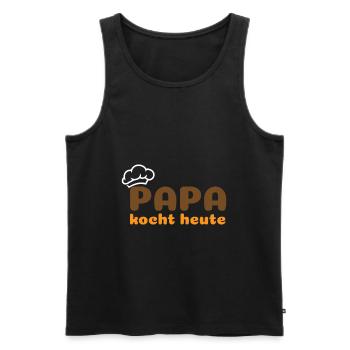 Papa kocht heute - Männer Premium Bio Tank Top - Schwarz - Vorne - Michal (187cm)
