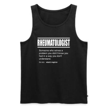 Funny Description Tee Rheumatologist Edition - Débardeur bio Premium Homme - noir - Devant - Michal (187cm)
