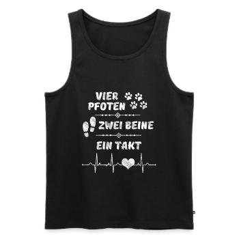 Vier Pfoten Zwei Beine ein Takt Hunde - Männer Premium Bio Tank Top - Schwarz - Vorne - Michal (187cm)