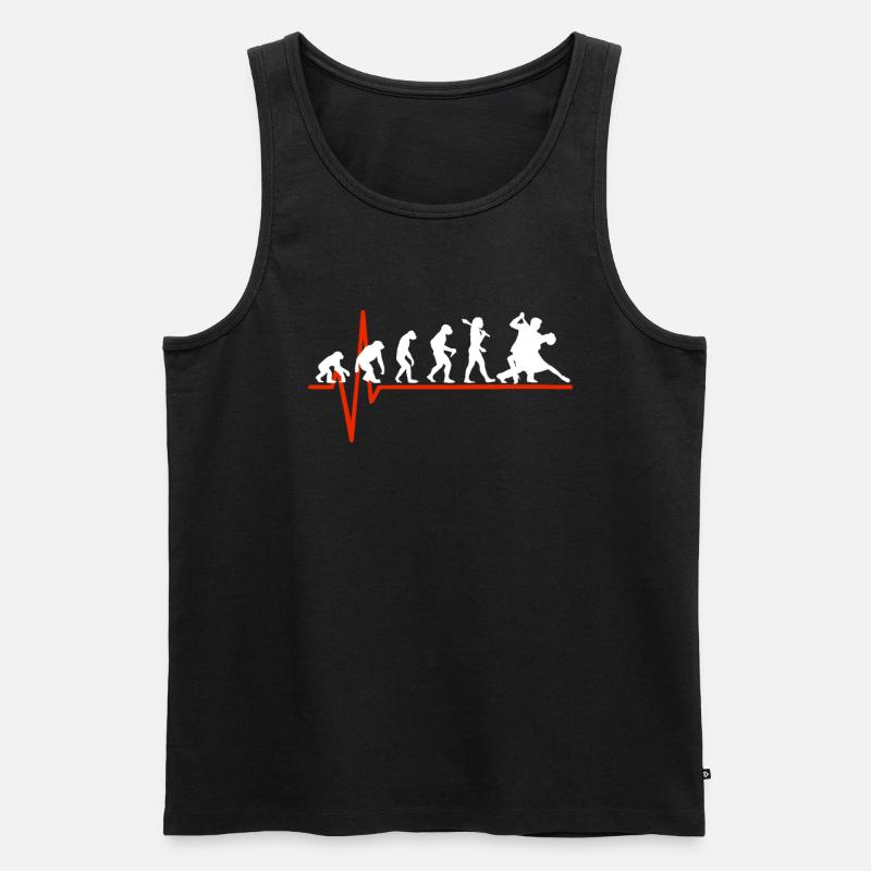 Salsa Heartbeat - EVOLUTION OF SALSA - Männer Premium Bio Tank Top - Schwarz