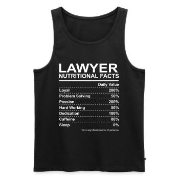 Lawyer Nutritional Facts - Men's Premium Organic Tank Top - black - Front - AI Model Male 178 light (178cm)