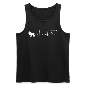 Lion - My Heart Beats For Lions - Männer Premium Bio Tank Top - Schwarz - Vorne - AI Model Male 178 light (178cm)
