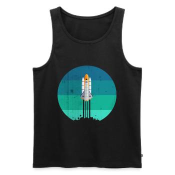 Space rocket rocket launch - Men's Premium Organic Tank Top - black - Front - Michal (187cm)