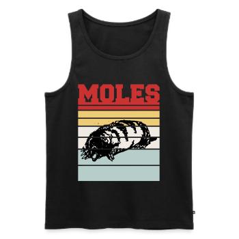 MOLES - Débardeur bio Premium Homme - noir - Devant - AI Model Male 178 light (178cm)