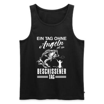 Ein Tag ohne Angeln Angler - Männer Premium Bio Tank Top - Schwarz - Vorne - Michal (187cm)