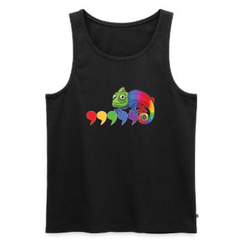 Chameleon comma - Men's Premium Organic Tank Top - black - Front - AI Model Male 178 light (178cm)
