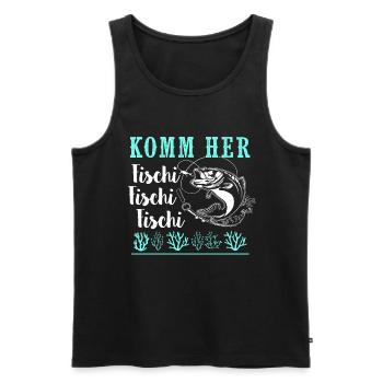 Komm Her Fischi Angeln - Männer Premium Bio Tank Top - Schwarz - Vorne - Michal (187cm)