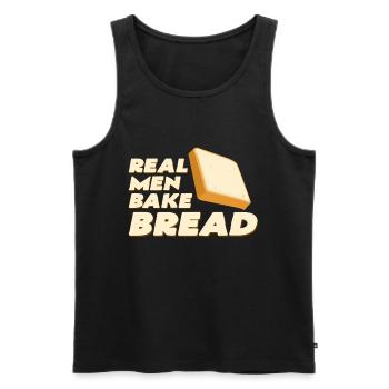 Real Men Bake Bread - Männer Premium Bio Tank Top - Schwarz - Vorne - Michal (187cm)