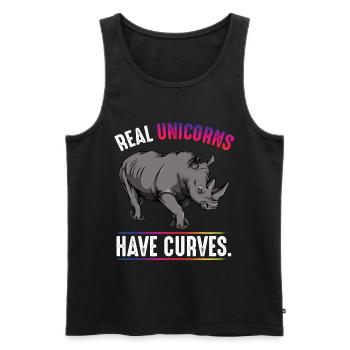 Real Unicorns have curves - Men's Premium Organic Tank Top - black - Front - Michal (187cm)