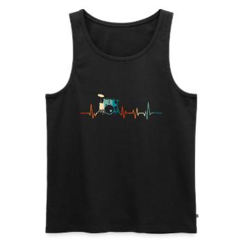 Drums heartbeat - Men's Premium Organic Tank Top - black - Front - Michal (187cm)