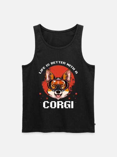 Amusement de bain pour les plongeurs corgi - Débardeur bio Premium Homme - noir