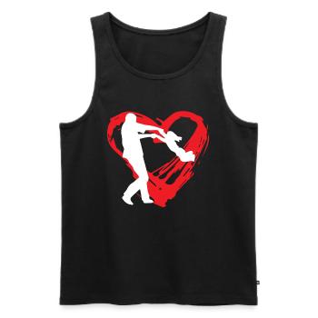 Daughter Heart - Männer Premium Bio Tank Top - Schwarz - Vorne - AI Model Male 178 light (178cm)