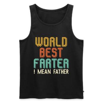 Le meilleur péteur du monde — Je veux dire père papa drôle - Débardeur bio Premium Homme - noir - Devant - Michal (187cm)