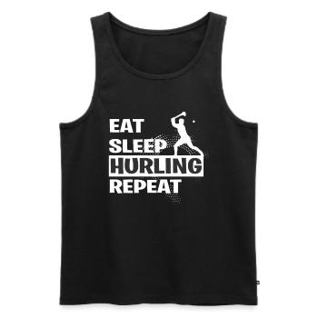 HURLING - Männer Premium Bio Tank Top - Schwarz - Vorne - Michal (187cm)