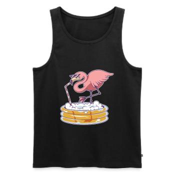 Flamingo Pool - Männer Premium Bio Tank Top - Schwarz - Vorne - AI Model Male 178 light (178cm)
