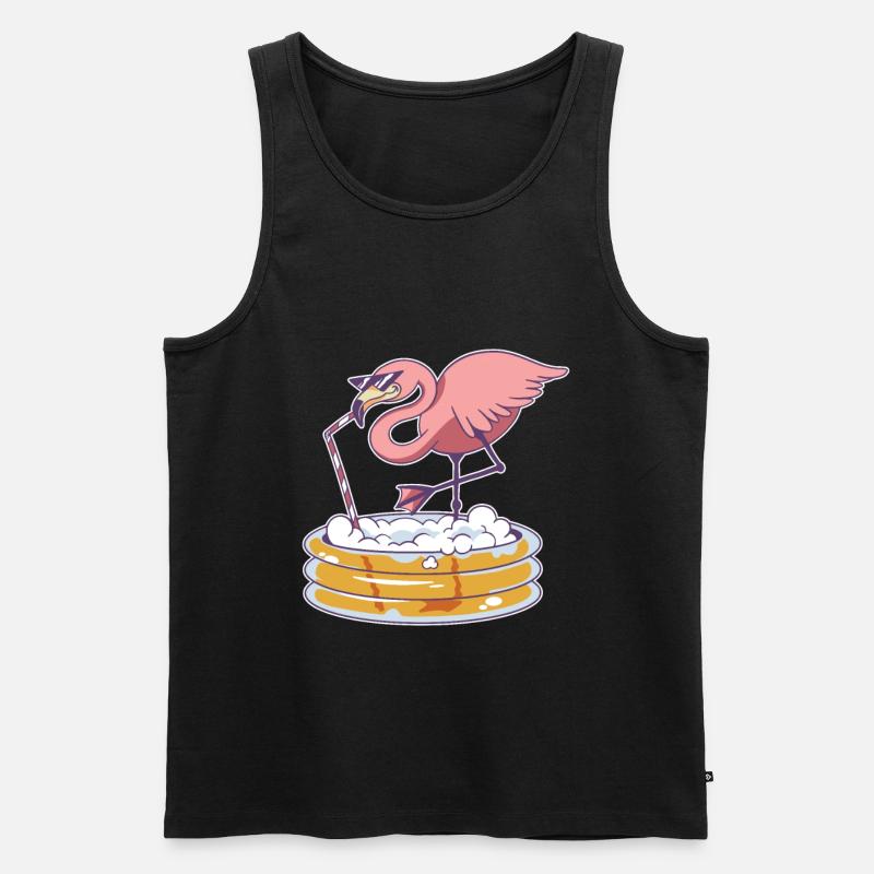 Flamingo Pool - Männer Premium Bio Tank Top - Schwarz