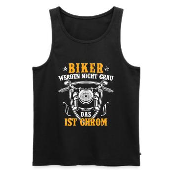 Biker werden nicht grau das ist Chrom Motorrad - Männer Premium Bio Tank Top - Schwarz - Vorne - Michal (187cm)