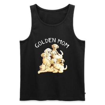 Golden Retriever Mama I Chiens Bande dessinée - Débardeur bio Premium Homme - noir - Devant - Michal (187cm)