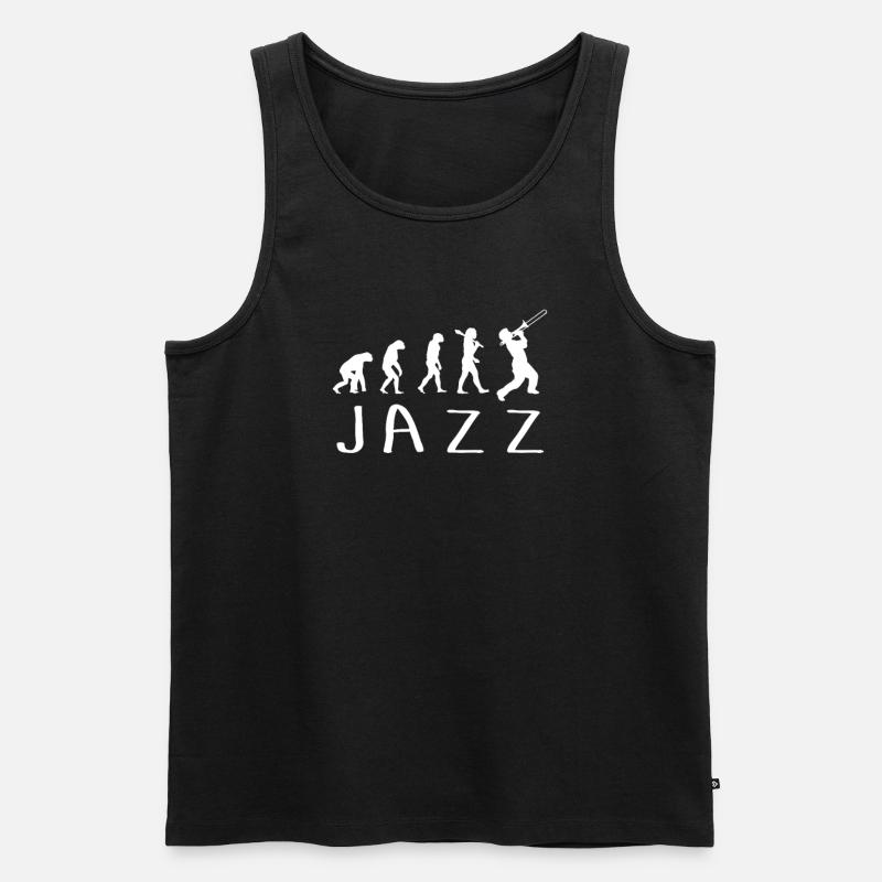 Jazz Evolution - Männer Premium Bio Tank Top - Schwarz