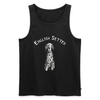 Cadeau de bande dessinée drôle de poseur anglais I chien - Débardeur bio Premium Homme - noir - Devant - Michal (187cm)