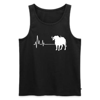 My Heart Beats For Buffalos Heartbeat Tee Shirt - Männer Premium Bio Tank Top - Schwarz - Vorne - AI Model Male 178 light (178cm)