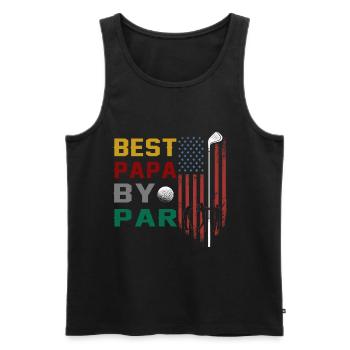 bester papa von par lustigem golf - Männer Premium Bio Tank Top - Schwarz - Vorne - AI Model Male 178 light (178cm)