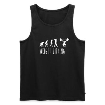 Weight Lifting Evolution - Männer Premium Bio Tank Top - Schwarz - Vorne - AI Model Male 178 light (178cm)