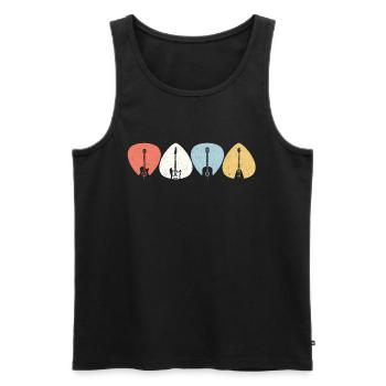 Gitarre Plektrum Rock - Männer Premium Bio Tank Top - Schwarz - Vorne - AI Model Male 178 light (178cm)